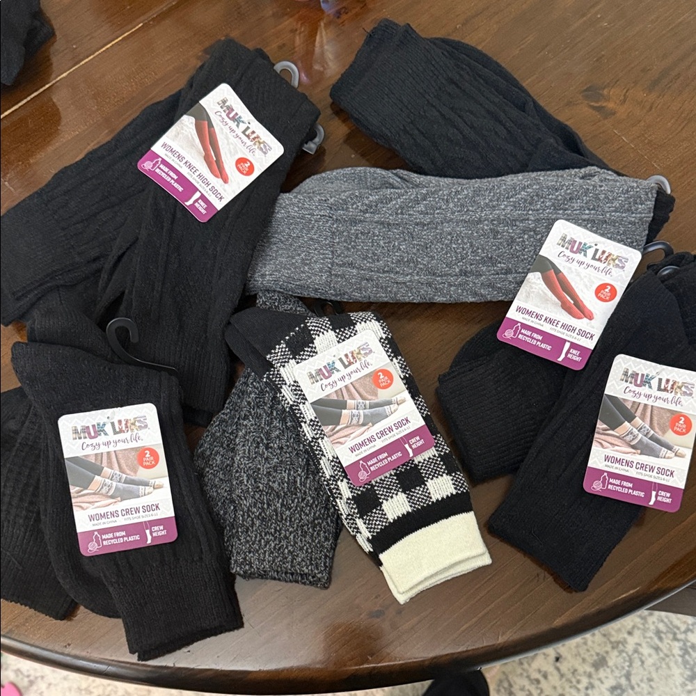 Muk Luks Black and Gray Casual Socks 10 PAIRS